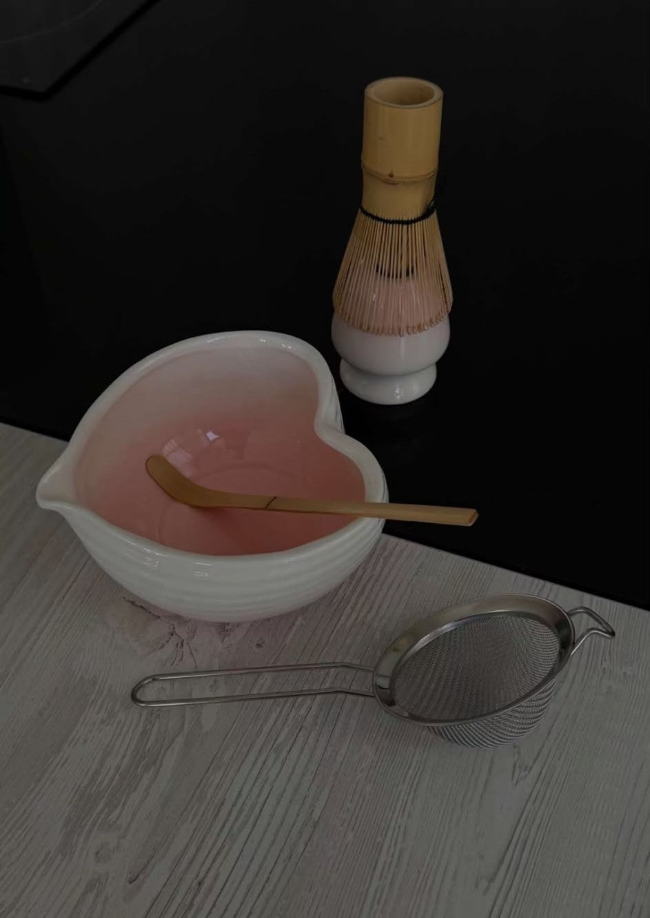 Heart shaped matcha set